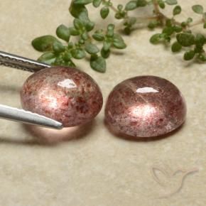 Gemme di Quarzo fragola Rosa rosa naturale da 7.17 ct, Ovale, Traslucido