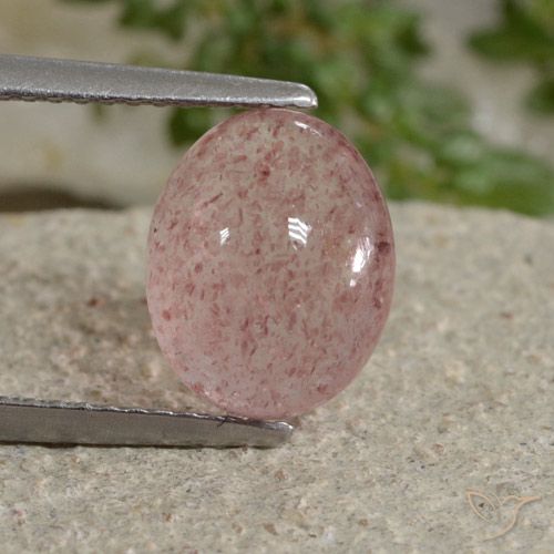 3.43ct Naturale Rosa medio Quarzo fragola, Ovale, Traslucido