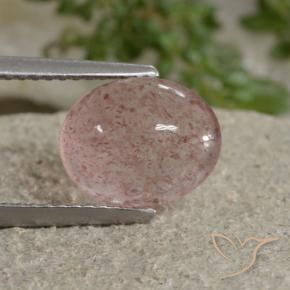Quarzo fragola Rosa medio naturale da 3.43 ct, Ovale, Traslucido