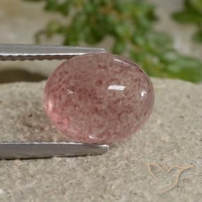 Quarzo fragola Tono rosa naturale da 3.90 ct, Ovale, Traslucido