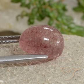 Quarzo fragola Tono rosa naturale da 3.90 ct, Ovale, Traslucido