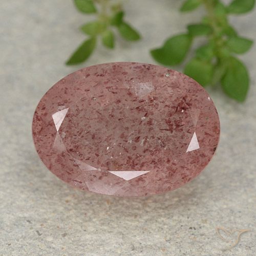 6.80ct Naturale Rosa medio Quarzo Fragola, Ovale, Traslucido