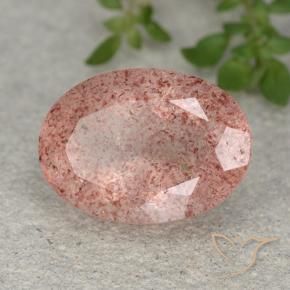 Quarzo fragola Rosa rosa naturale da 5.83 ct, Ovale, Traslucido