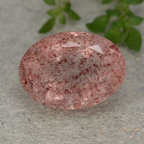 6.69ct Naturale Rosa rosa Quarzo Fragola, Ovale, Traslucido