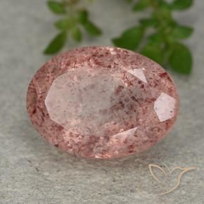 Quarzo fragola Rosa rosa naturale da 6.69 ct, Ovale, Traslucido