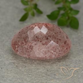 Quarzo fragola Rosa rosa naturale da 6.69 ct, Ovale, Traslucido