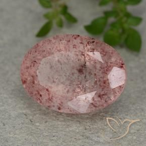 Quarzo fragola Rosa rosa naturale da 5.79 ct, Ovale, Traslucido