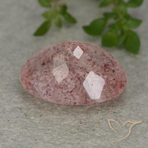 Quarzo fragola Rosa rosa naturale da 5.79 ct, Ovale, Traslucido