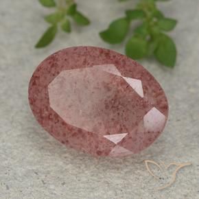 Quarzo fragola Rosa medio-scuro naturale da 5.56 ct, Ovale, Traslucido