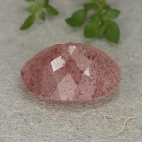 Quarzo fragola Rosa medio-scuro naturale da 5.56 ct, Ovale, Traslucido
