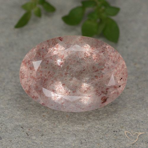 5.91ct Naturale Rosa intenso rosa Quarzo Fragola, Ovale, Traslucido