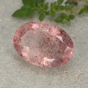 Quarzo fragola Rosa terroso naturale da 5.20 ct, Ovale, Traslucido