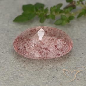 Quarzo fragola Rosa terroso naturale da 5.20 ct, Ovale, Traslucido