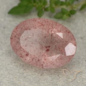 Quarzo fragola Rosa terroso naturale da 4.88 ct, Ovale, Traslucido
