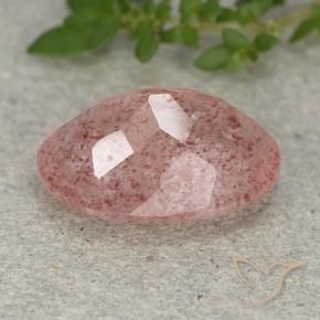 Quarzo fragola Rosa terroso naturale da 4.88 ct, Ovale, Traslucido