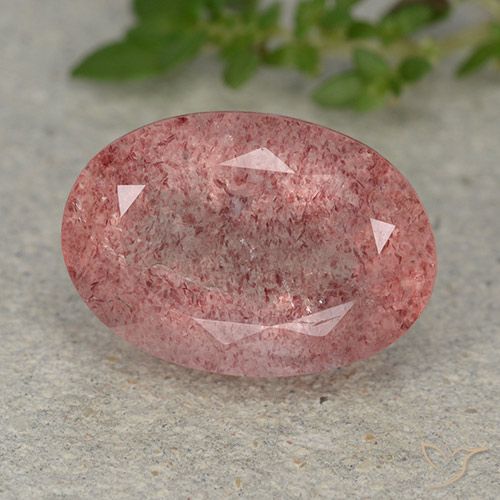 5.85ct Naturale Rosa chiaro Quarzo Fragola, Ovale, Traslucido