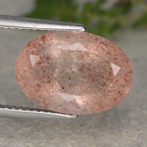 5.70ct Naturale Rosa arancione Quarzo Fragola, Ovale, Traslucido