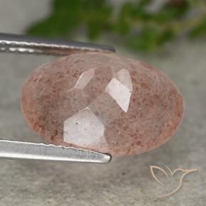Quarzo fragola Rosa arancione naturale da 5.70 ct, Ovale, Traslucido