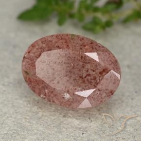 Quarzo fragola Rosa medio naturale da 5.80 ct, Ovale, Traslucido