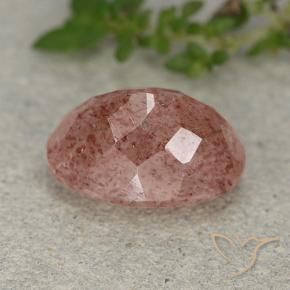 Quarzo fragola Rosa medio naturale da 5.80 ct, Ovale, Traslucido