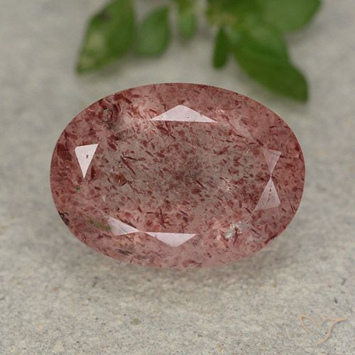 5.89ct Naturale Rosa medio Quarzo Fragola, Ovale, Traslucido