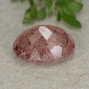 Quarzo fragola Rosa medio naturale da 5.89 ct, Ovale, Traslucido