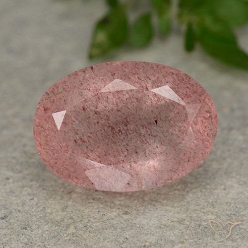 5.99ct Naturale Rosa medio-chiaro Quarzo Fragola, Ovale, Traslucido
