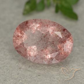 Quarzo fragola Rosa medio-chiaro naturale da 5.49 ct, Ovale, Traslucido