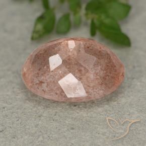 Quarzo fragola rosa pesca naturale da 6.41 ct, Ovale, Traslucido