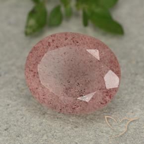 Quarzo fragola Rosa terroso naturale da 5.64 ct, Ovale, Traslucido
