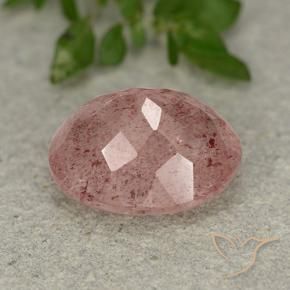 Quarzo fragola Rosa terroso naturale da 5.64 ct, Ovale, Traslucido