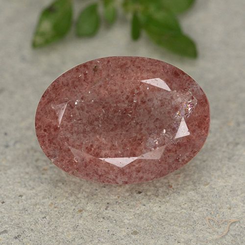 6.45ct Naturale Rosa medio Quarzo Fragola, Ovale, Traslucido