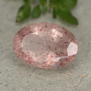 Quarzo fragola Rosa chiaro naturale da 4.94 ct, Ovale, Traslucido