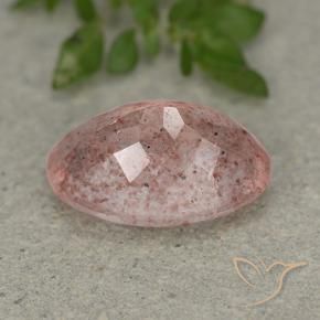 Quarzo fragola Rosa chiaro naturale da 4.94 ct, Ovale, Traslucido