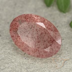 Quarzo fragola Rosa medio naturale da 4.65 ct, Ovale, Traslucido