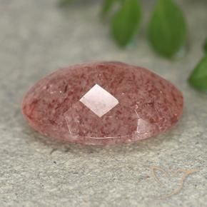 Quarzo fragola Rosa medio naturale da 4.65 ct, Ovale, Traslucido