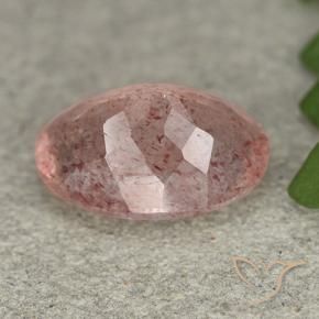Quarzo fragola Rosa medio-chiaro naturale da 5.17 ct, Ovale, Traslucido