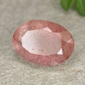 Quarzo fragola Rosa medio-chiaro naturale da 5.75 ct, Ovale, Traslucido