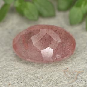 Quarzo fragola Rosa medio-chiaro naturale da 5.75 ct, Ovale, Traslucido