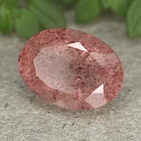 Quarzo fragola Rosa rosa naturale da 6.10 ct, Taglio ovale, Traslucido