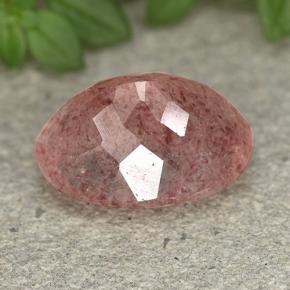 Quarzo fragola Rosa rosa naturale da 6.10 ct, Taglio ovale, Traslucido