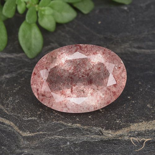 4.78ct Naturale Rosa medio-chiaro Quarzo Fragola, Ovale, Traslucido