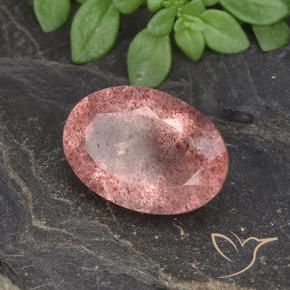 Quarzo fragola Rosa rosa naturale da 5.79 ct, Ovale, Traslucido