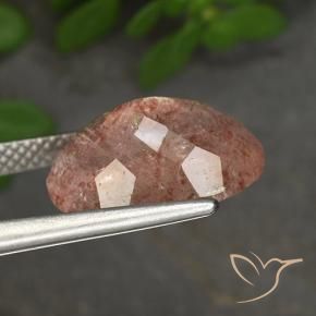 Quarzo fragola Rosa rosa naturale da 5.61 ct, Ovale, Traslucido