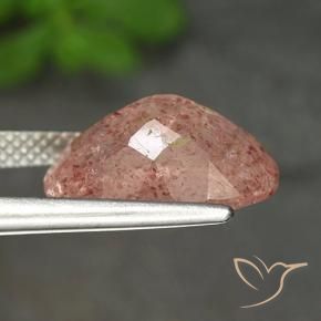 Quarzo fragola Rosa terroso naturale da 5.38 ct, Ovale, Traslucido