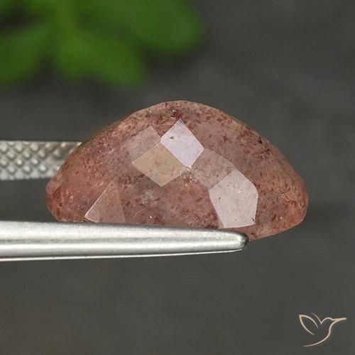 Quarzo fragola Pesca naturale da 5.56 ct, Ovale, Traslucido