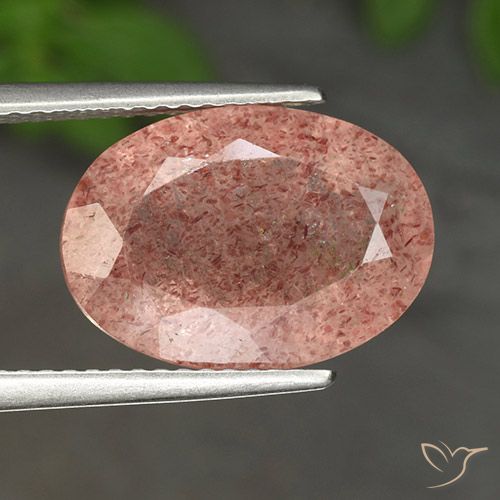 4.93ct Naturale Rosa medio Quarzo Fragola, Ovale, Traslucido
