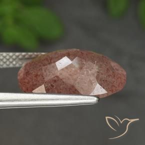 Quarzo fragola Rosa medio naturale da 4.93 ct, Ovale, Traslucido