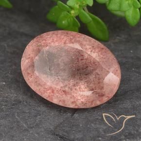 Quarzo fragola Rosa rosa naturale da 5.96 ct, Ovale, Traslucido