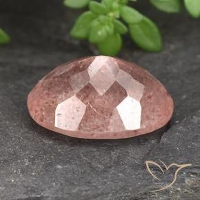 Quarzo fragola Rosa rosa naturale da 5.96 ct, Ovale, Traslucido